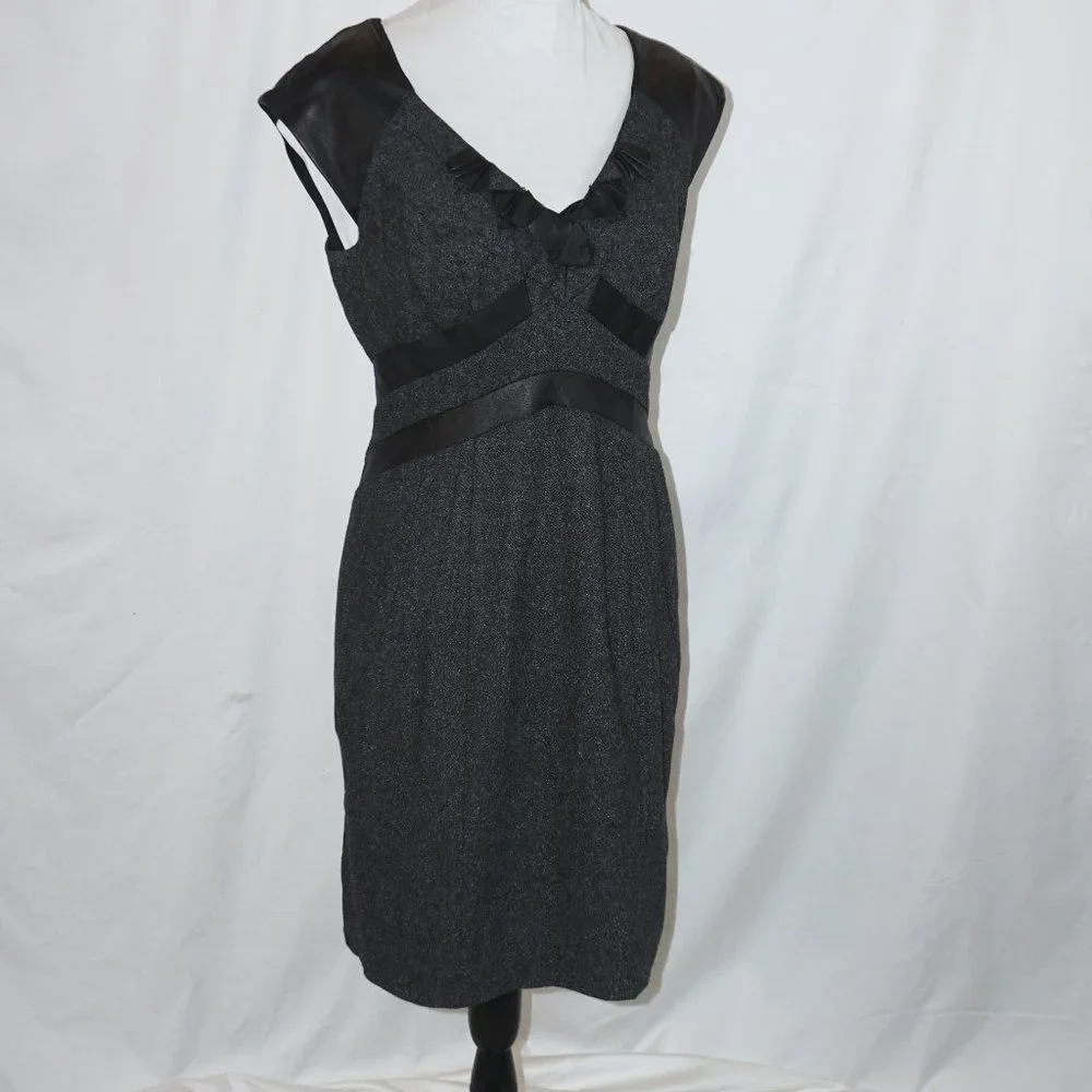Rebecca Taylor Lamb Trim Silk/Wool Tweed Dress 6 - Picture 2 of 15